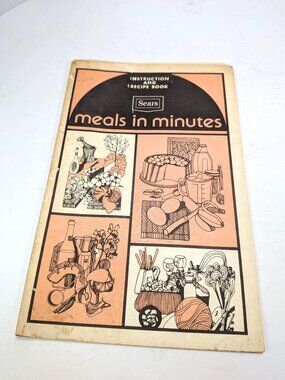 VTG Sears Meals in Minutes Instruction & Recipe Book + Mounting Template